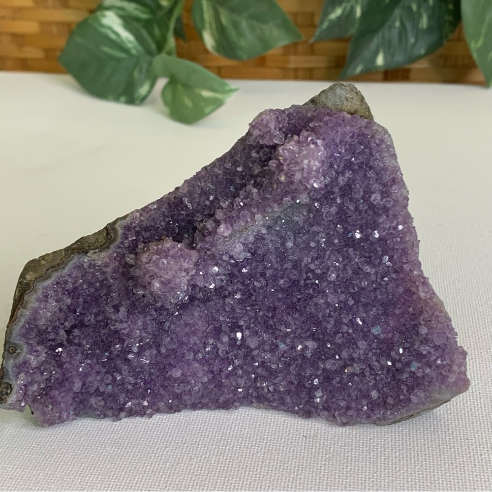 Large Purple Amethyst Crystal Cluster Geode Uruguay Cathedral Gemstone 4.75"x4.5 - Picture 5 of 16